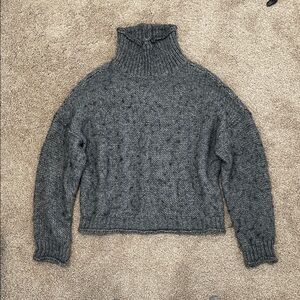 Anthropologie Roll Neck Wool Alpaca Blend Lottie Textured Sweater Sz S